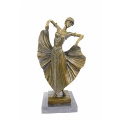 Flair Dancer Bronze Sculpture on Marble base Figurine