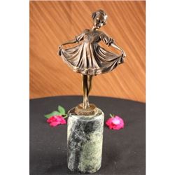 Young Girl Mid Dance Pose Bronze Figurine