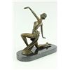Image 1 : Jean Patou Gilt Flirty Dancer Bronze Figurine
