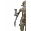 Image 3 : Erotic Nude Girl With Tulip Flower Bronze Statue