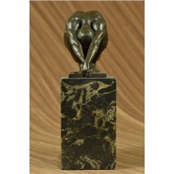 Nude Male Elegant Bronze sculpture on Marble base Statue