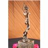 Image 4 : Nude Sexy Girl Bronze Sculpture on marble base Statue