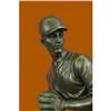 Image 2 : Baseball Lover Bronze Sculpture on Marble Base Statue