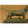 Image 3 : Basset Hound Dog Bronze Sculpture On Marble Base Figurine