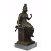 Image 1 : Female Greek Warrior Bronze Sculpture on Marble base Statue