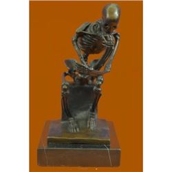 Mini Skeleton Bronze Sculpture on Marble base Statue