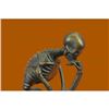 Image 2 : Mini Skeleton Bronze Sculpture on Marble base Statue