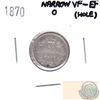 Image 1 : 1870 Canada 10-cents Narrow 0 VF-EF (Hole)