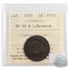 Image 1 : 1859 Canada 1-cent DP N9 #1 ICCS Certified F-15 (Scratch)
