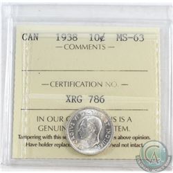 1938 Canada 10-cent ICCS Certified MS-63