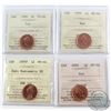 Image 1 : 1998, 1999, 1999P NBU & 2000 Canada 1-cent ICCS Certified MS-66 Red. 4pcs