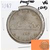 Image 1 : 1947 Canada Silver $1 Pointed 7 VG (Scratched)