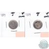 Image 1 : 1891 Canada 5-cents Obverse 2 VF (lightly cleaned) & 1891 5-cents Obverse 5 VF (impaired, view image