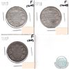 Image 1 : Canada 50-cents F-12 1917, 1918, 1919 (coins have minor impairments, view image). 3pcs