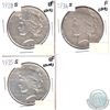 Image 1 : USA Peace $1 1928S, 1934S & 1935S in Fine to EF (coins have minor impairments, view image). 3pcs