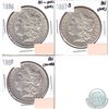 Image 1 : USA Morgan $1 Dated 1886, 1887S & 1889 in AU-UNC (coins have minor impairments, view image). 3pcs