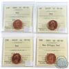Image 1 : 2000, 2002P, 2003P & 2003 New Effigy Canada 1-cent ICCS Certified MS-66 Red. 4pcs