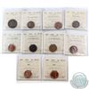 Image 1 : Estate Lot of 10x Canada ICCS Certified 1-cent 1888-1959. You will receive coins graded from F-12 to