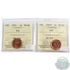 Image 1 : 2005 & 2005P Canada 1-cent ICCS Certified MS-66 Red. 2pcs
