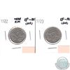 Image 1 : 1922 Near Rim & 1923 Canada 5-cents in EF-AU Condition. Please Note both coins have minor scratches.