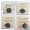 Image 1 : Lot of 1951-1959 Canada 5-cent ICCS Certified MS-64. You will receive the following dates: 1951 Comm