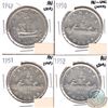 Image 1 : Lot of 1949-1952 Canada Silver Dollars in AU-50 or Better Condition (impaired, view image) You will 
