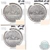 Image 1 : 1950 EF-AU, 1950 Arnprior VF-EF, 1950 SWL VF-EF Canada Silver Dollars (impaired, view image) 3pcs.