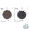 Image 1 : 1700 Fine & 1826 Very Fine Great Britain 1/2 Penny set. 2pcs.