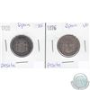 Image 1 : 1876 Very Fine & 1900 Extra Fine Spain Peseta set. 2pcs.