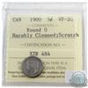 Image 1 : 1900 Canada Silver 5-cents Round 0 ICCS Certified VF-20 Harshly cleaned/scratched