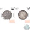 Image 1 : 1914 & 1917 Canada 50-cents VG-F (impaired, view image) 2pcs.