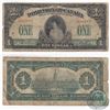 Image 1 : 1917 $1.00 Note from the Dominion of Canada, No Seal or Imprint Variety.