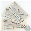 Image 1 : 3 x 1988 $100.00 Notes with Thiessen-Crow Signatures and Consecutive Serial Numbers in Almost UNC Co