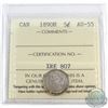 Image 1 : 1890-H Canada 5-cent ICCS Certified AU-55. Bright flashy coin with hints of light golden toning.