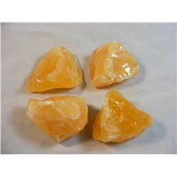 Lot of 4 Pieces of Rough Orange Calcite from Mexico