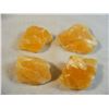 Image 1 : Lot of 4 Pieces of Rough Orange Calcite from Mexico