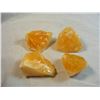 Image 1 : Lot of 4 Pieces of Rough Orange Calcite from Mexico