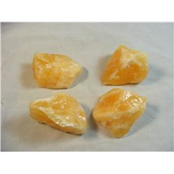 Lot of 4 Pieces of Rough Orange Calcite from Mexico