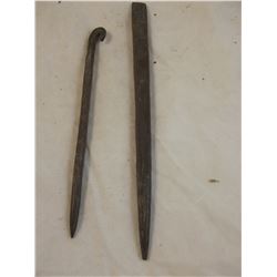 2 Rare Hammered Copper Auls or Drills