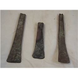 Rare 3 Hammered Copper Chisels