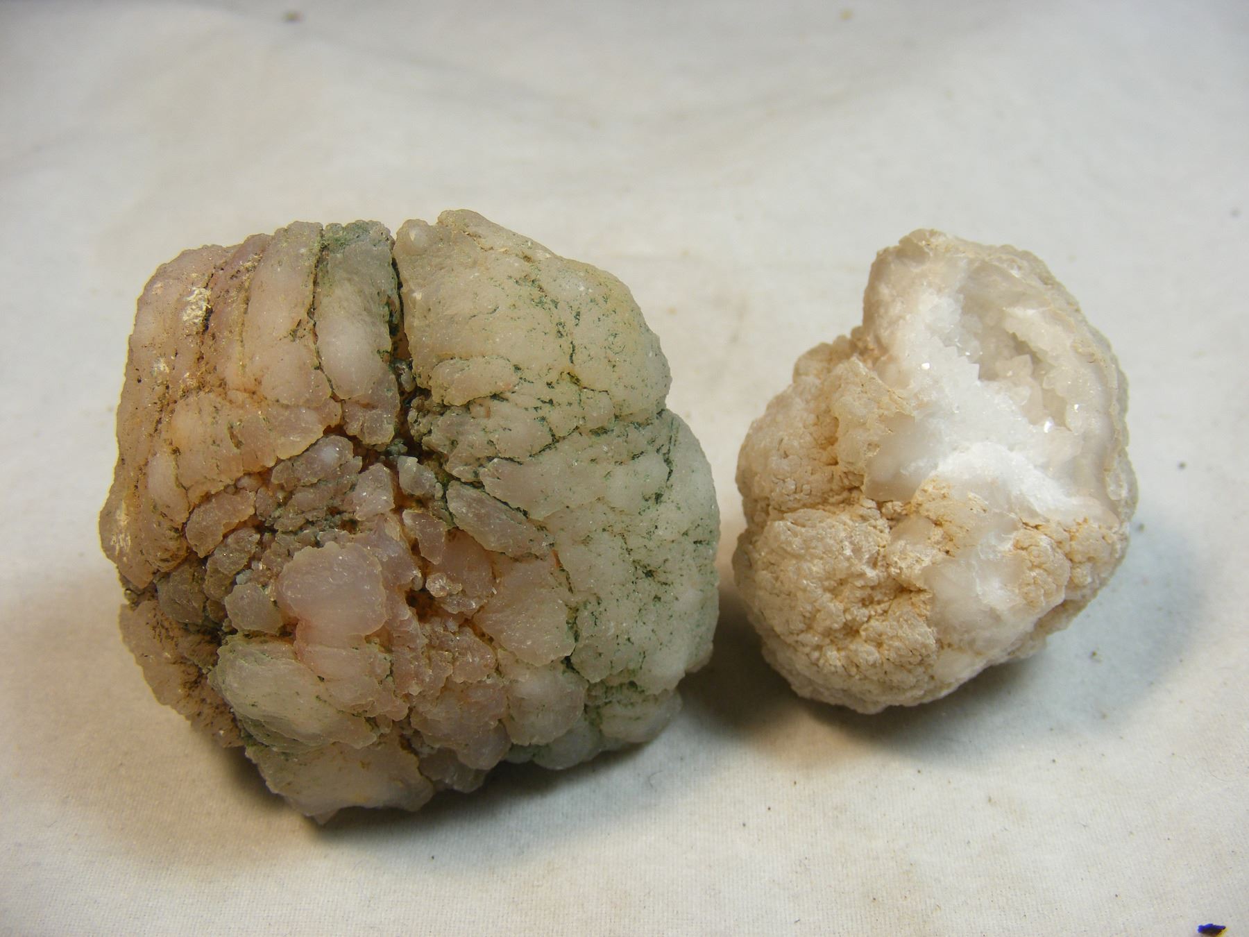 Lot of 2 Indian Rattle Rocks- Chalcedony Geodes