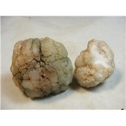 Lot of 2 Indian Rattle Rocks- Chalcedony Geodes