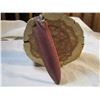 Image 1 : Sioux Made Pipestone Feather Shaped Pendant or Keychain