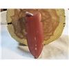 Image 1 : Sioux Made Pipestone Feather Shaped Pendant or Keychain