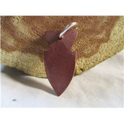 Sioux Made Pipestone Arrowhead Shaped Pendant or Keychain
