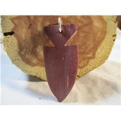 Sioux Made Pipestone Arrowhead Shaped Pendant or Keychain