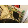 Image 2 : LOT OF TWO DECORATIVE MIRRORS ROUND MOSIAC AND CARVED WOOD COTTAGE SCENE