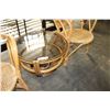 Image 2 : TWO RATTAN CHAIRS AND GLASS TOP TABLE