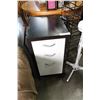 Image 1 : ROLLING WHITE AND ESPRESSO FINISH 3 DRAWER ROLLING ENDTABLE