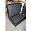 Image 2 : BLACK LEATHER STORAGE OTTOMAN